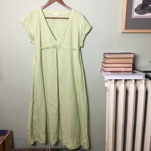 Eileen Fisher lime green linen dress petite large